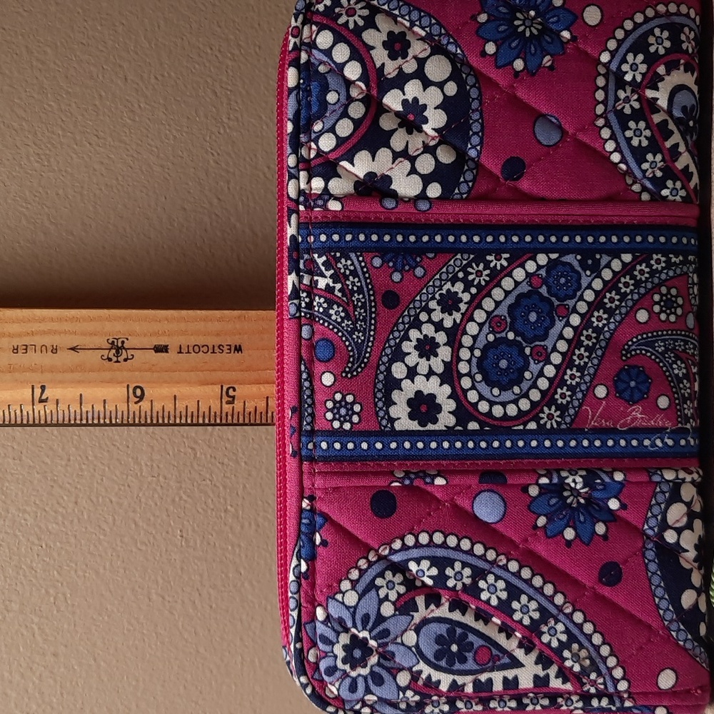 Vera Bradley Pink and Blue Paisley Wallet BOYSENBERRY - Picture 5 of 6
